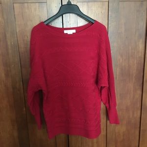 Liz Claiborne Christmas Red Cable Knit Sweater Size PM